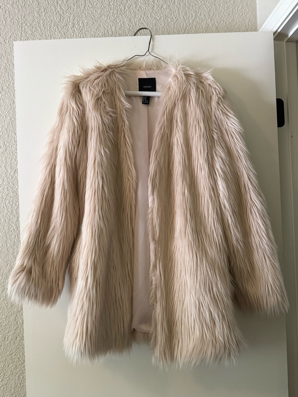 Forever 21 Faux Fur Open Front Coat
